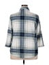 Eden & Olivia Plaid Blue 3/4 Sleeve Blouse Size 2X - photo 2