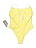 Thalassa Solid Yellow One Piece Swimsuit Size M - photo 2