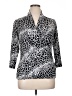 Chaus Animal Print Silver 3/4 Sleeve Blouse Size XL - photo 1