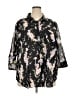 Lauren by Ralph Lauren 100% Cotton Floral Black 3/4 Sleeve Button-Down Shirt Size 3X - photo 1