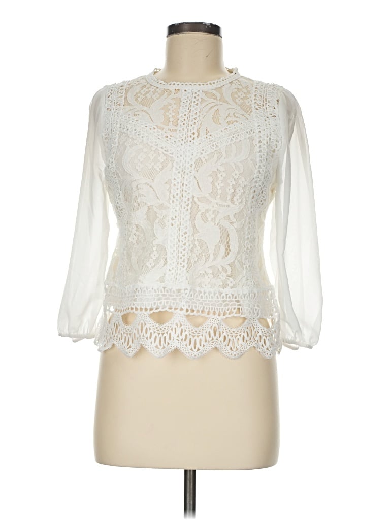 Pre-owned Alice Blue 3/4 Sleeve Blouse In Ivory