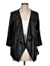 Black Saks Fifth Avenue 100% Polyester Black Cardigan Size L - photo 1