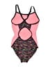 Justice 100% Polyester Tweed Pink One Piece Swimsuit Size 10 - photo 2