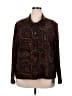 Leslie Fay Paisley Brown Long Sleeve Blouse Size 2X - photo 1