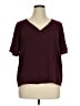 Nine West 100% Polyester Burgundy Short Sleeve Blouse Size XL - photo 1