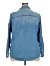 Torrid 100% Cotton Blue Long Sleeve Button-Down Shirt Size 2X Plus (2) - photo 2