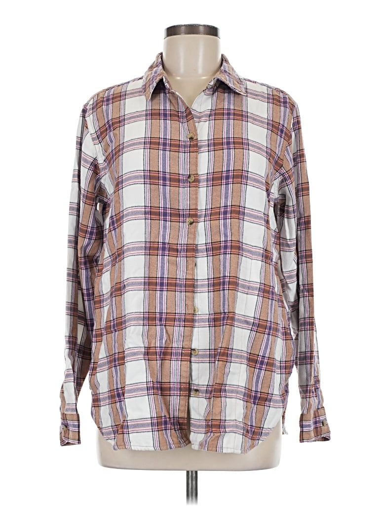 Pre-owned Jachs Girlfriend Long Sleeve Button Down Shirt In Brown