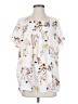 Kori America 100% Polyester Floral White Short Sleeve Blouse Size S - photo 1