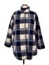 ASPEN 100% Polyester Plaid Blue Poncho Size 2X - photo 1