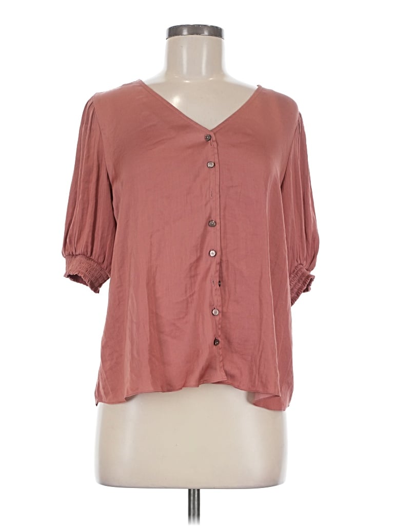 Pre-owned Maison D' Amelie Short Sleeve Blouse In Pink