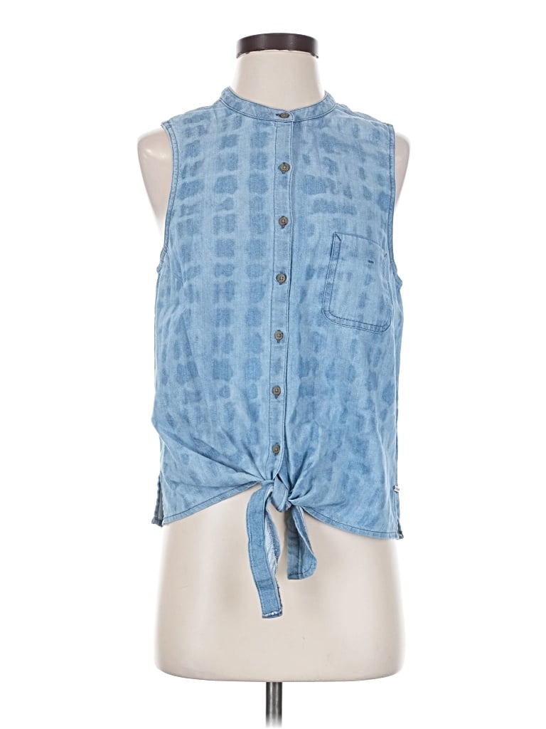 Pre-owned Prana Sleeveless Button Down Shirt In Blue