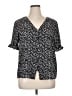 CeCe Black Short Sleeve Blouse Size XL - photo 1