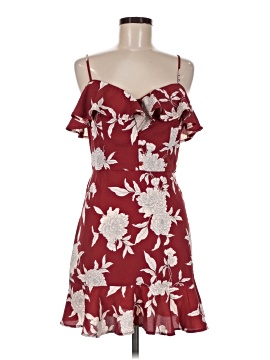 band of gypsies red floral dress Band of Gypsies maxi red floral dress short sleeve leg slit pocket EUC size S