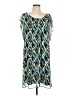 Merona 100% Polyester Print Blue Casual Dress Size L - photo 1