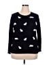 Talbots Print Black Pullover Sweater Size 2X Petite - photo 1
