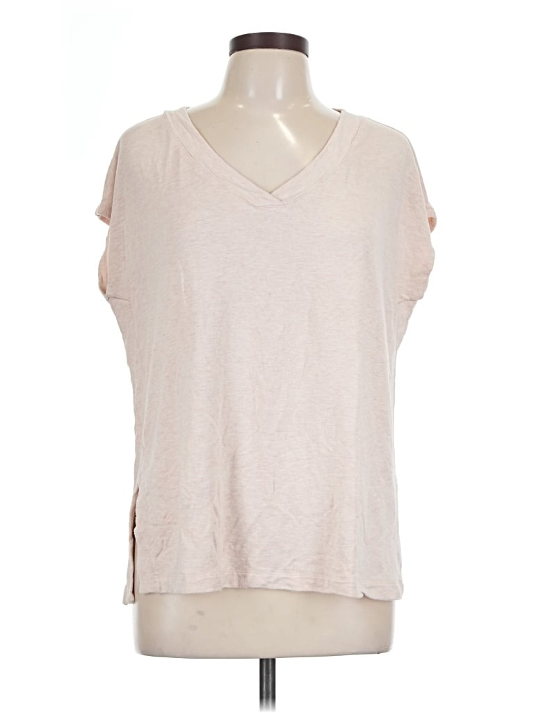 Pre-owned Lou & Grey Sleeveless Top Tan V-neck Tops