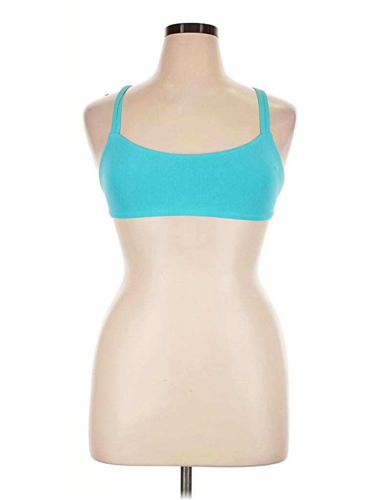 Pre-owned Jolyn Sleeveless Top Teal Halter Neckline Tops