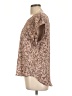 Olive and Oak 100% Polyester Brown Short Sleeve Blouse Size L - photo 5