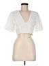 Storia 100% Polyester Ivory Short Sleeve Blouse Size M - photo 1