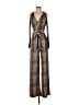 Assorted Brands Animal Print Brown Jumpsuit Size S - photo 1