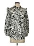J.Crew 100% Polyester Animal Print Ivory Long Sleeve Blouse Size S - photo 1