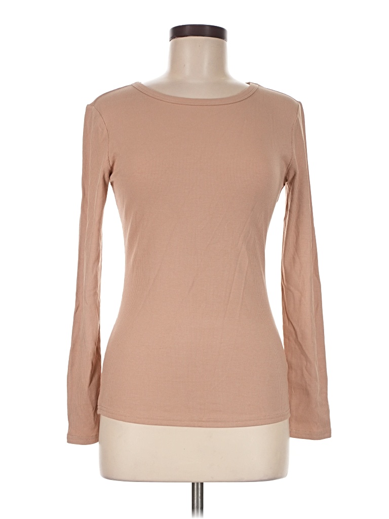 Pre-owned Unbranded Long Sleeve T-shirt In Tan