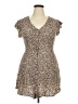 ABound 100% Rayon Animal Print Tan Casual Dress Size XXL - photo 1