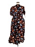 Torrid 100% Polyester Print Black Casual Dress Size 2X Plus (2) - photo 2