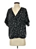 Vetta Stars Black Short Sleeve Blouse Size S - photo 1