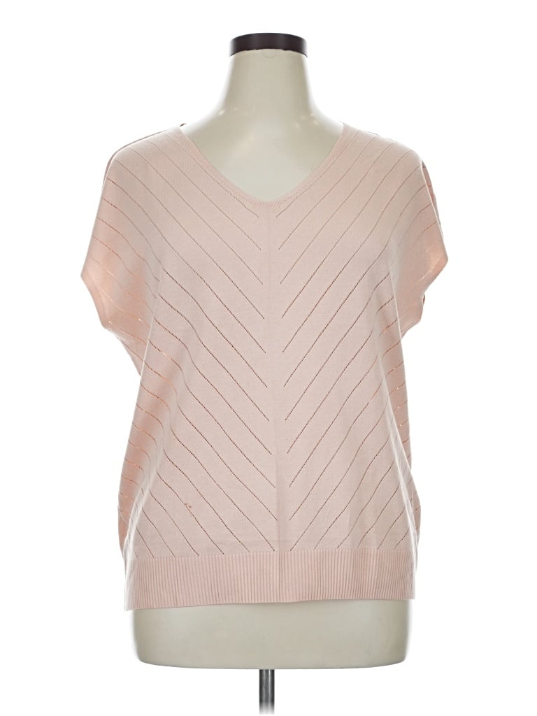 Pre-owned Miholl Short Sleeve Top Pink V-neck Tops