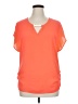 Lily White 100% Polyester Orange Short Sleeve Blouse Size XL - photo 1
