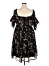Torrid 100% Polyester Floral Black Casual Dress Size 3X Plus (3) - photo 2