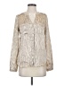 Love 21 100% Polyester Metallic Ivory Long Sleeve Blouse Size XS - photo 1