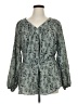 BLOOMCHIC 100% Polyester Green 3/4 Sleeve Blouse Size 14 - 16 - photo 1