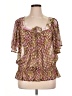 DKNY Jeans 100% Polyester Pink Short Sleeve Blouse Size XL - photo 1