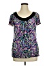 AB Studio Purple Short Sleeve Top Size XL - photo 1