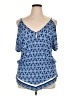 NY&C 100% Rayon Blue 3/4 Sleeve Blouse Size XL - photo 1