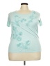 Talbots Floral Teal Short Sleeve T-Shirt Size 2X - photo 1