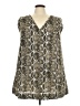 H&M Animal Print Brown Sleeveless Blouse Size XXL - photo 1
