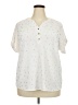 Naif 100% Polyester Stars Ivory White Short Sleeve Blouse Size 2X - photo 1