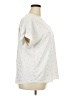 Naif 100% Polyester Stars Ivory White Short Sleeve Blouse Size 2X - photo 4