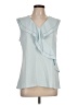 Ann Taylor 100% Polyester Blue Sleeveless Blouse Size 10 - photo 1
