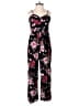 Xhilaration 100% Viscose Floral Black Jumpsuit Size XS - photo 1