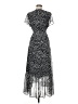 MNG Animal Print Black Cocktail Dress Size 6 - photo 2