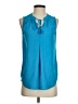 Rose + Olive 100% Polyester Blue Sleeveless Blouse Size XS - photo 1