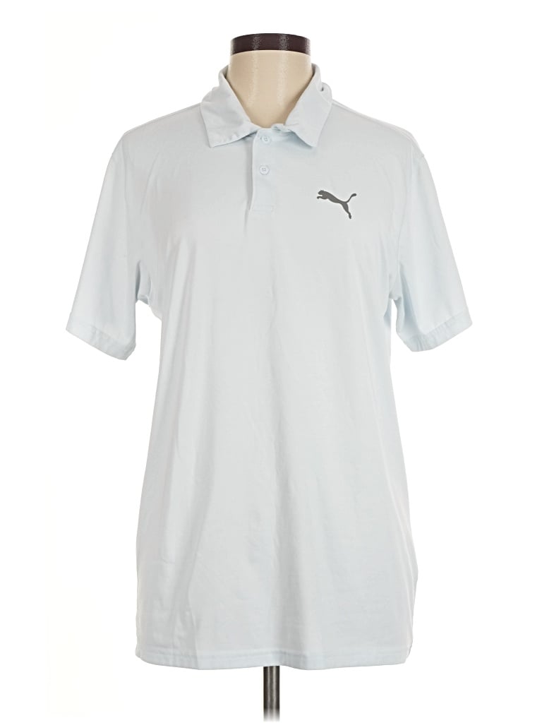 Pre-owned Puma Short Sleeve Polo Shirt In Silver
