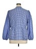 Prettygarden Checkered-gingham Blue 3/4 Sleeve Blouse Size XL - photo 2