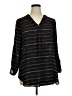 Apt. 9 100% Polyester Stripes Black 3/4 Sleeve Blouse Size XL - photo 1