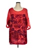 Soft Surroundings 100% Polyester Red Short Sleeve Blouse Size 1X - photo 1