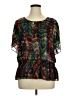 Notations 100% Polyester Black Short Sleeve Blouse Size XL - photo 1